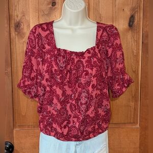 LUQ Paisley Women's Blouse -‎ Burgundy